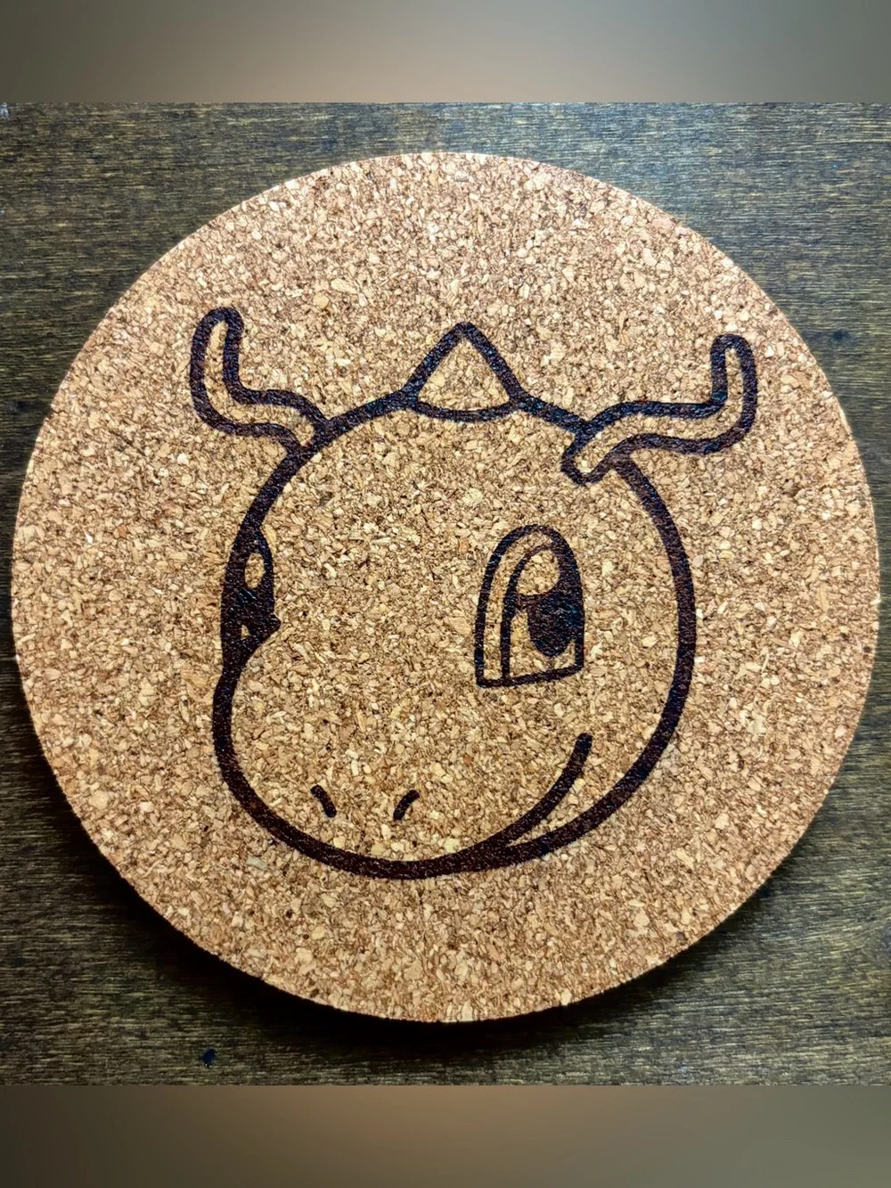 Pokemon Dragonite Face Laser Engraved Cork Coaster